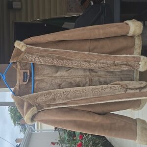 Braetan Tan Teddy Jacket with Faux Fur Trim